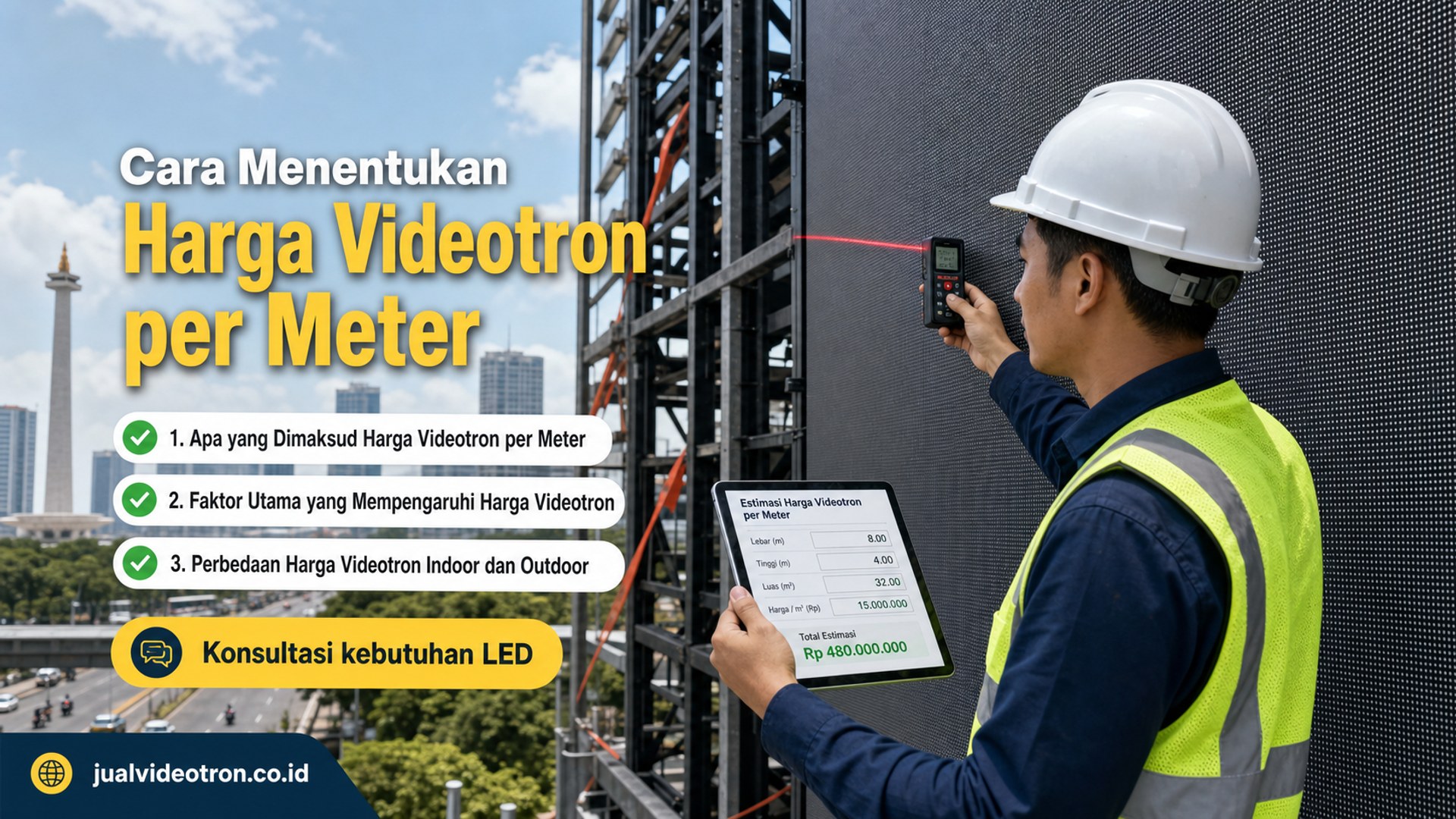Cara Menentukan Harga Videotron per Meter