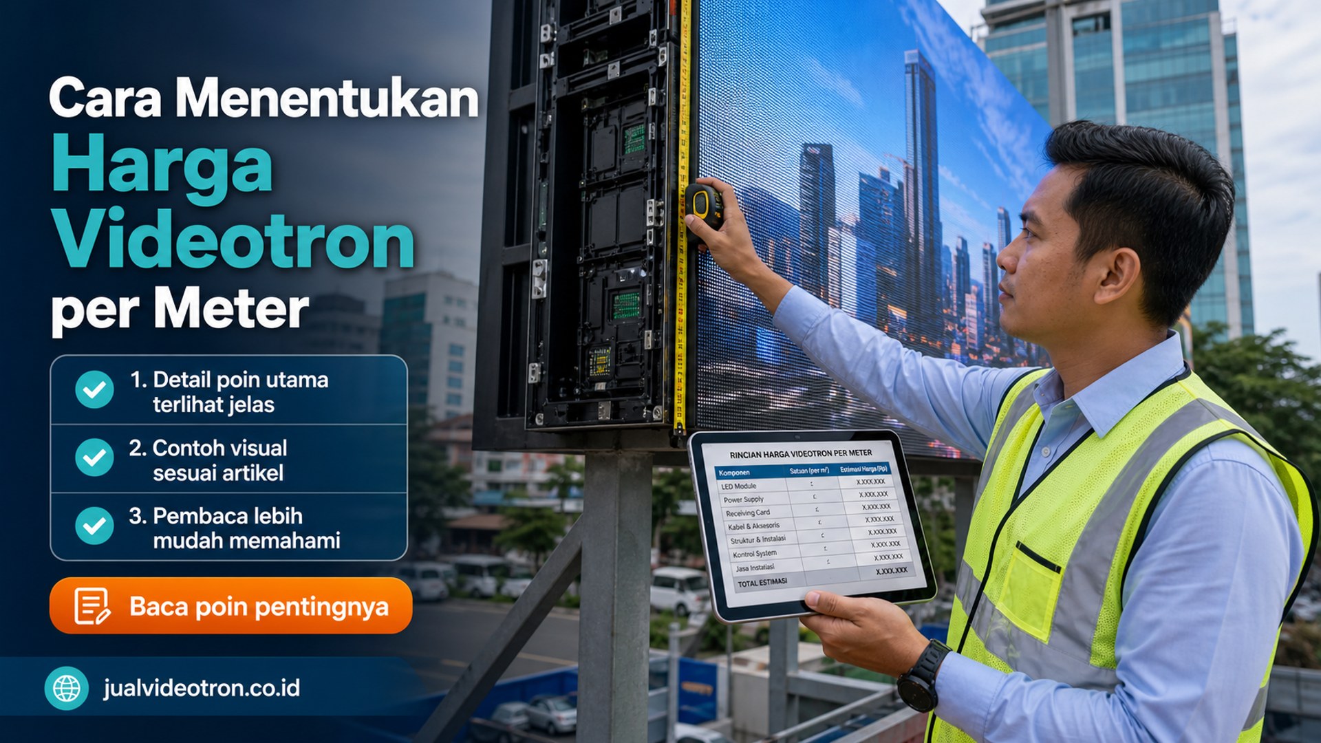 Ilustrasi Cara Menentukan Harga Videotron per Meter