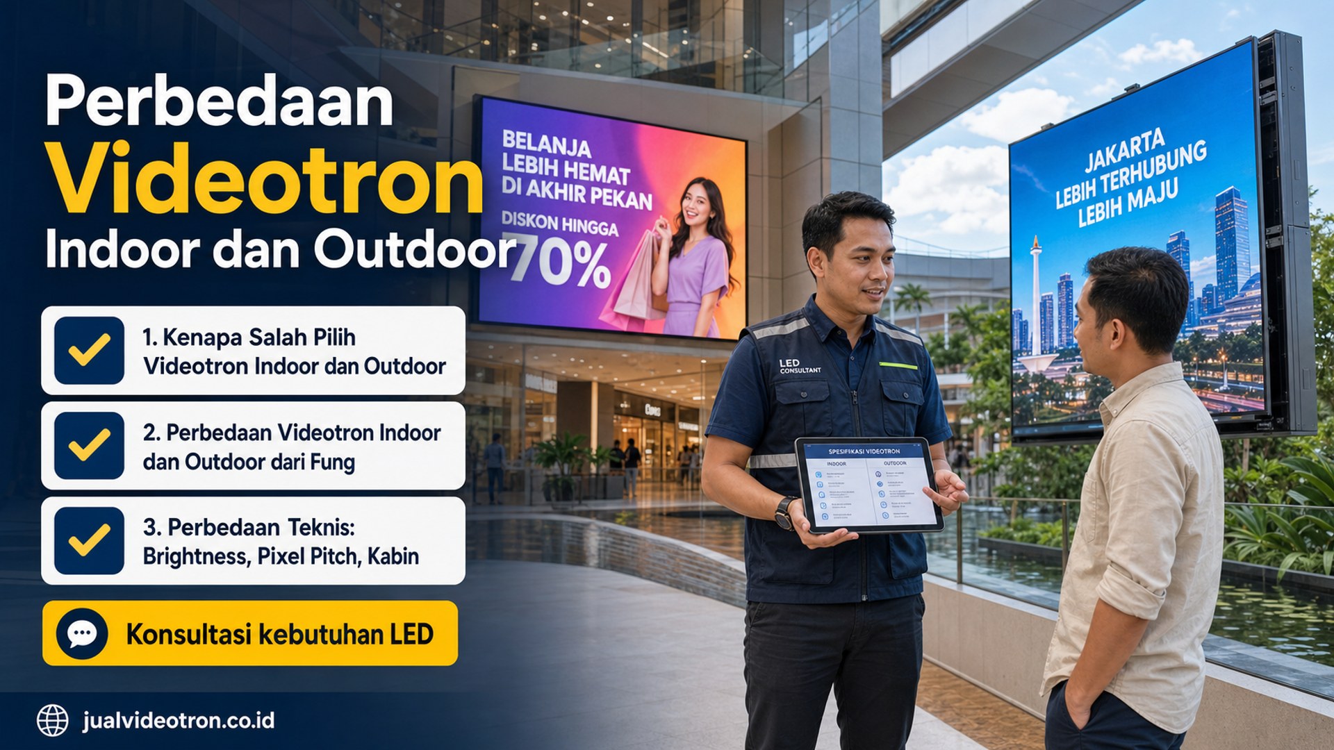 Perbedaan Videotron Indoor dan Outdoor