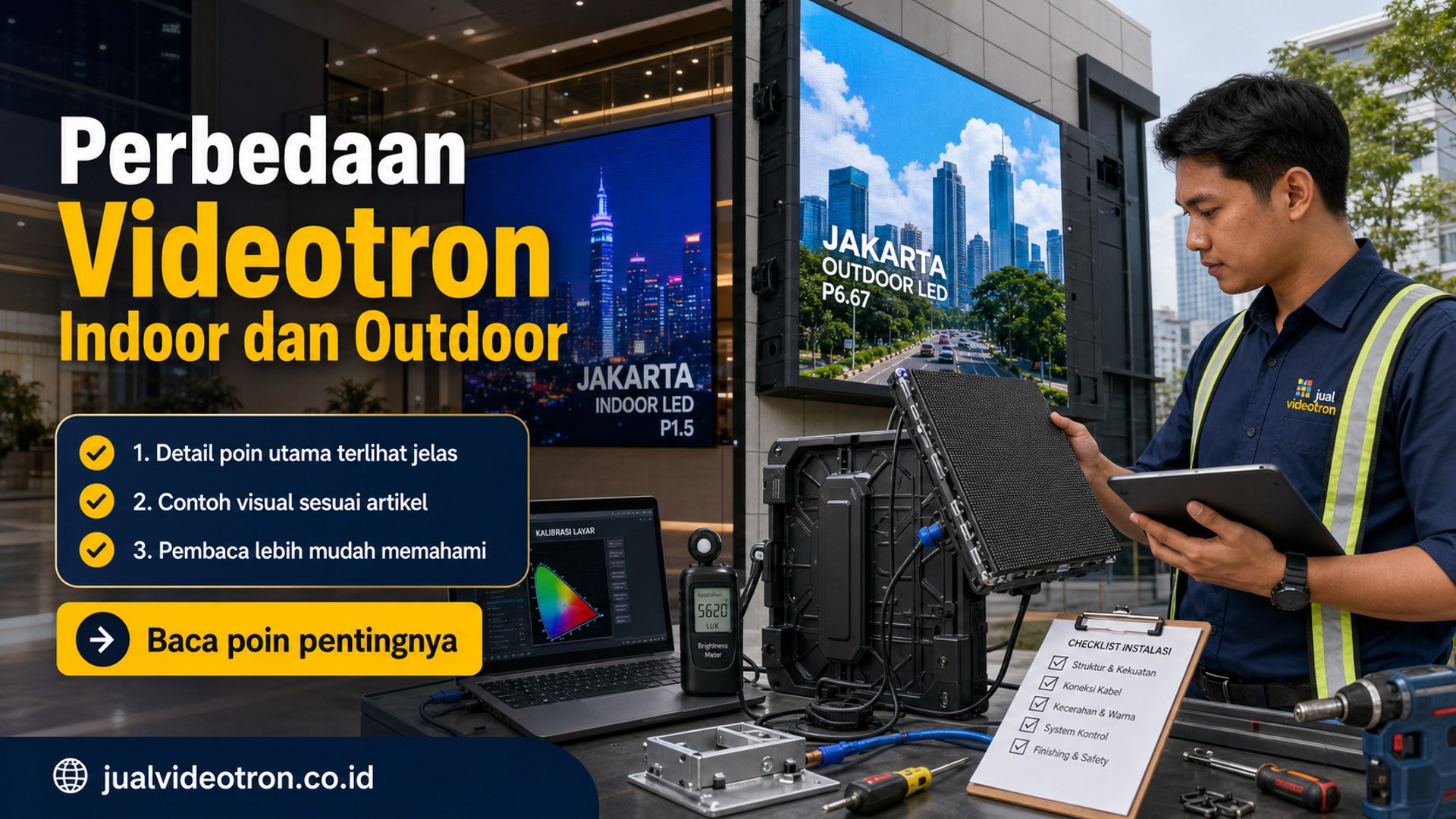 Ilustrasi Perbedaan Videotron Indoor dan Outdoor