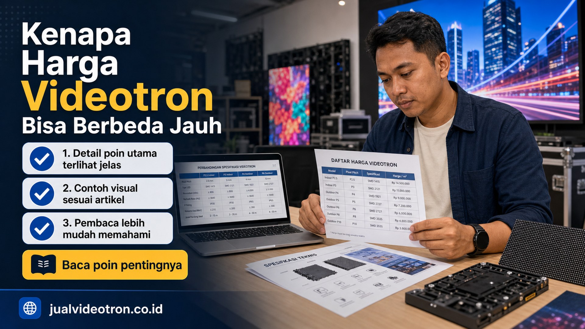 Ilustrasi Kenapa Harga Videotron Bisa Berbeda Jauh