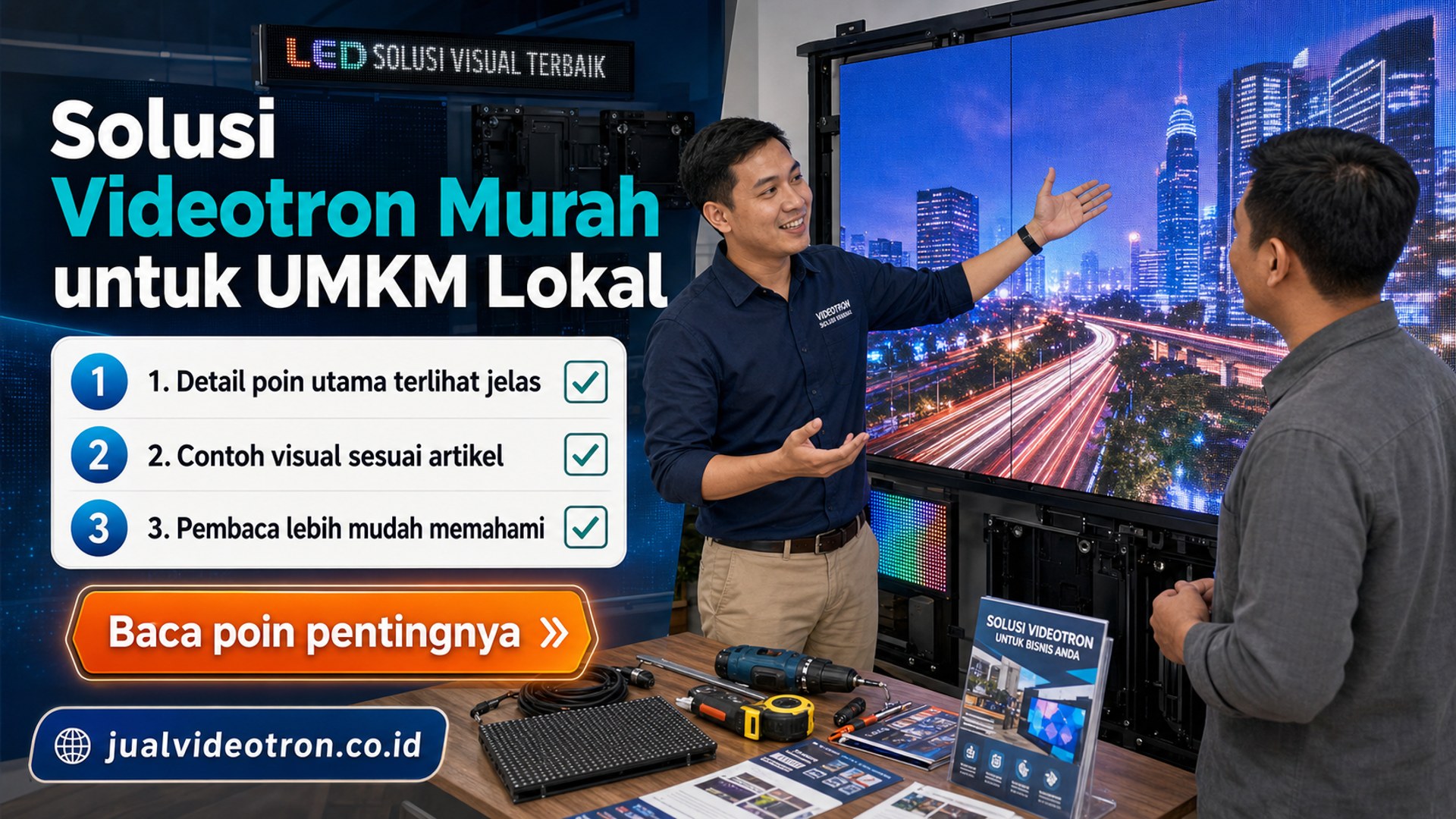 Ilustrasi Solusi Videotron Murah untuk UMKM Lokal