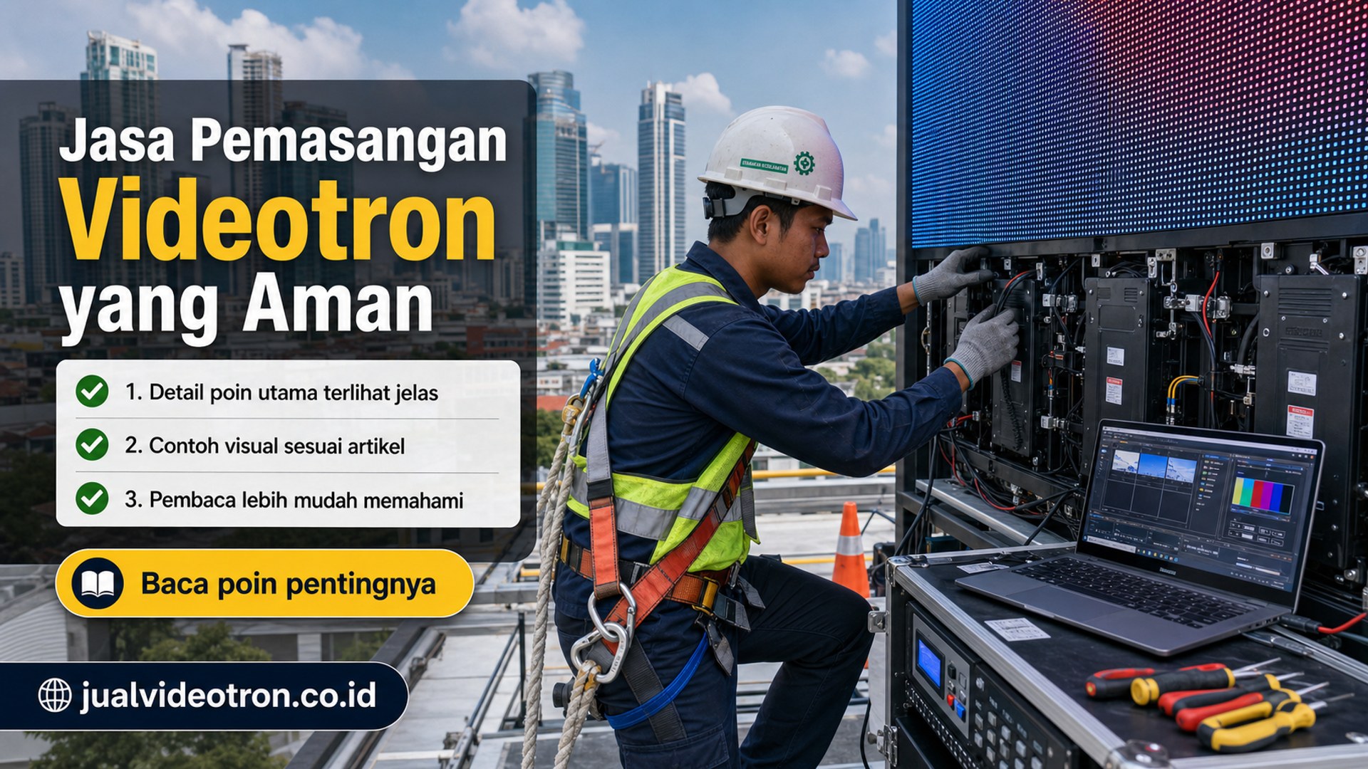 Ilustrasi Jasa Pemasangan Videotron yang Aman
