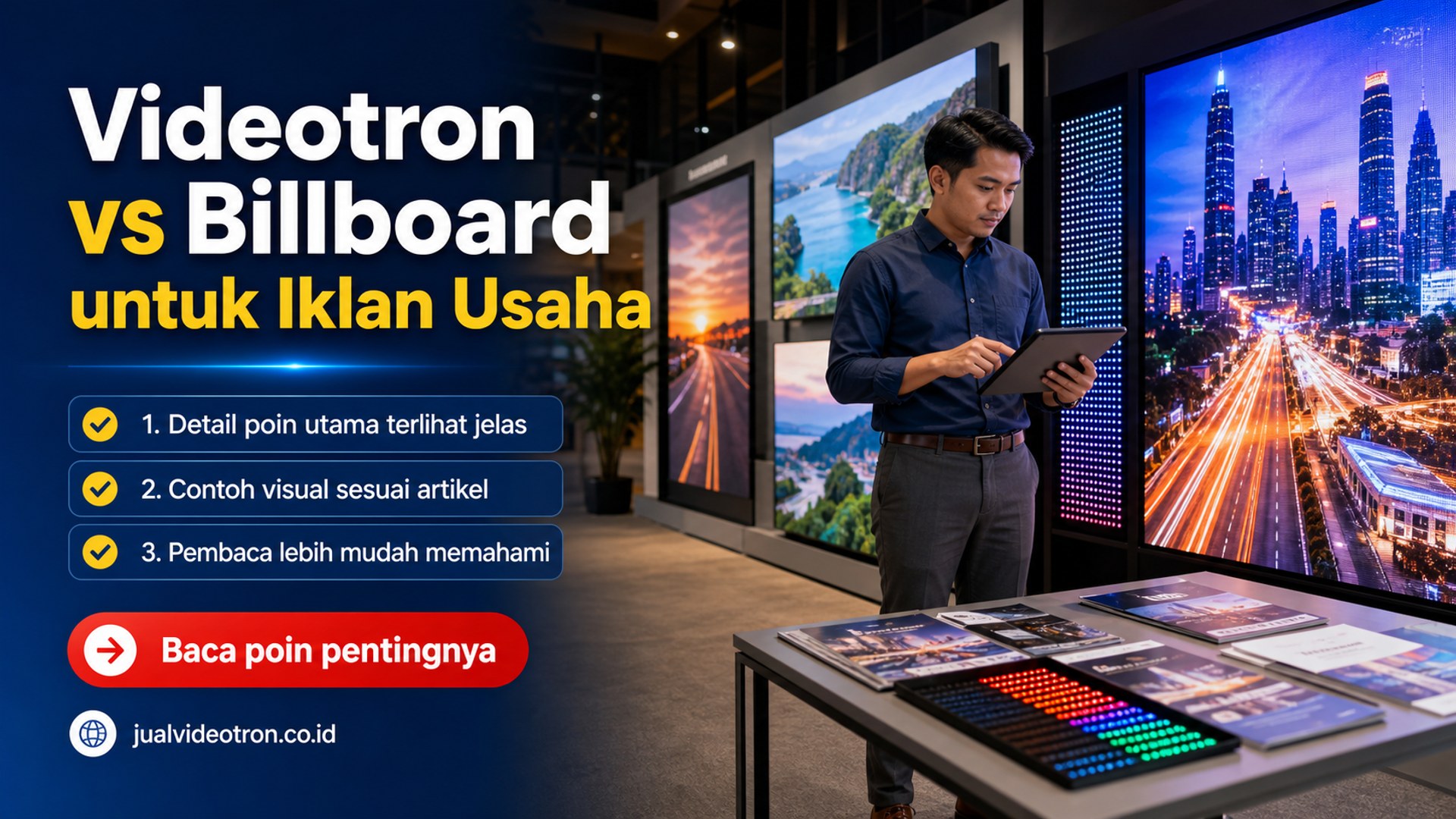 Ilustrasi Videotron vs Billboard untuk Iklan Usaha