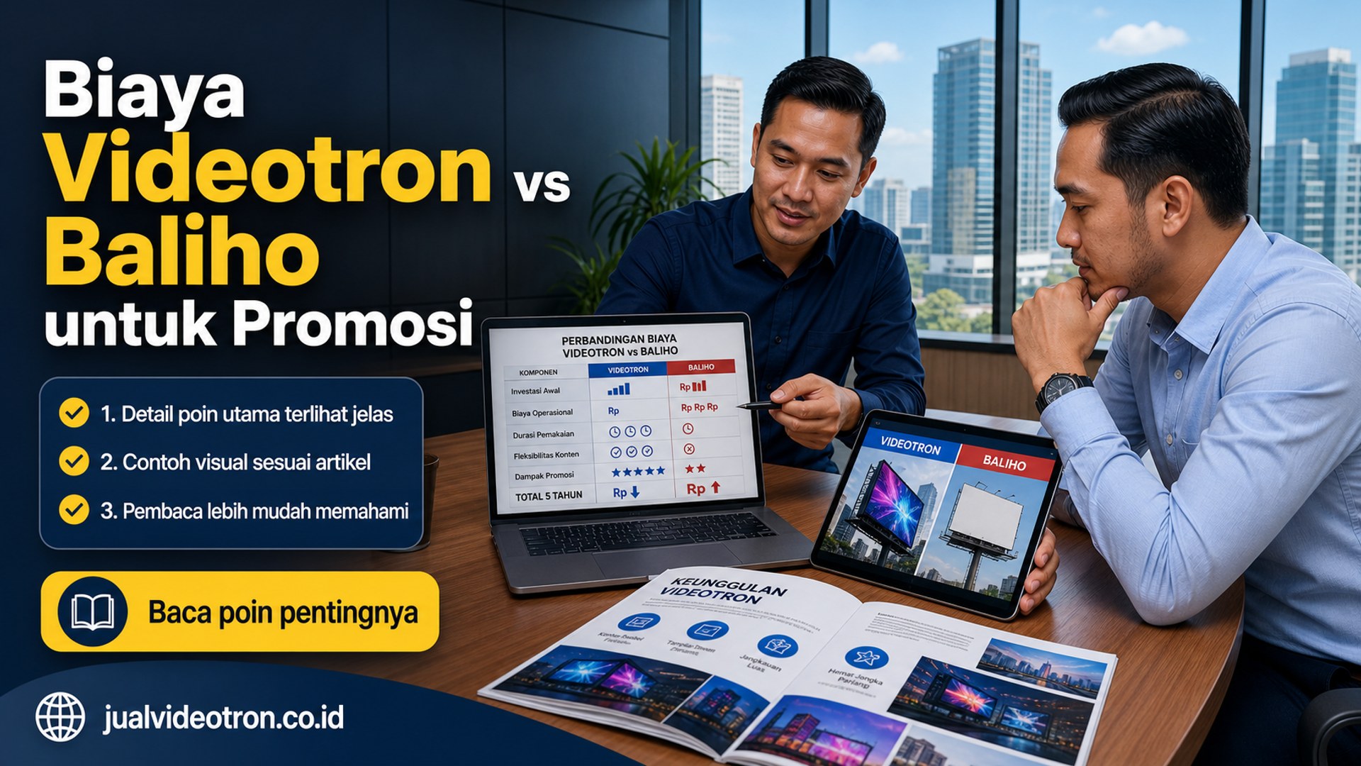 Ilustrasi Biaya Videotron vs Baliho untuk Promosi