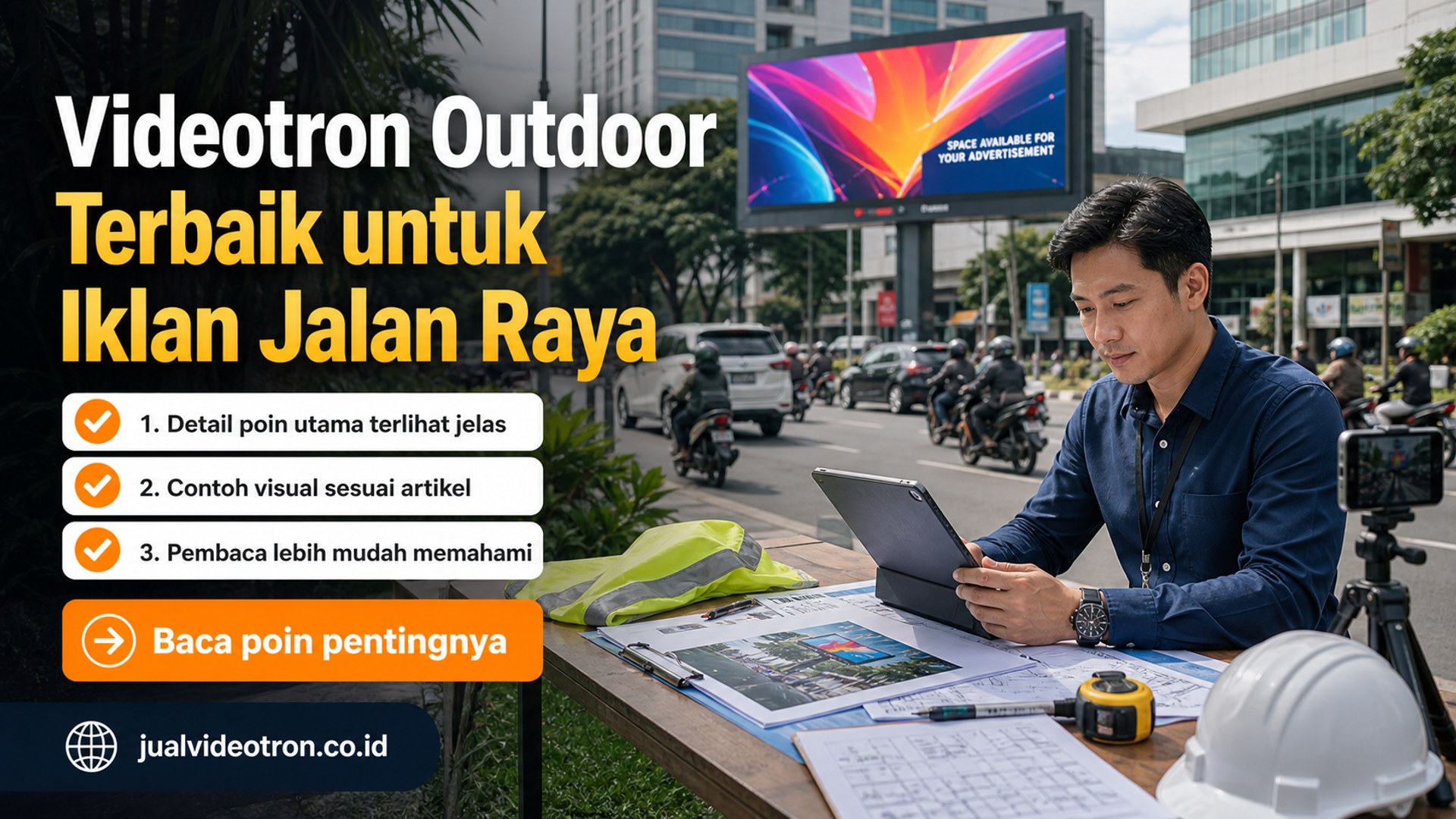 Ilustrasi Videotron Outdoor Terbaik untuk Iklan Jalan Raya