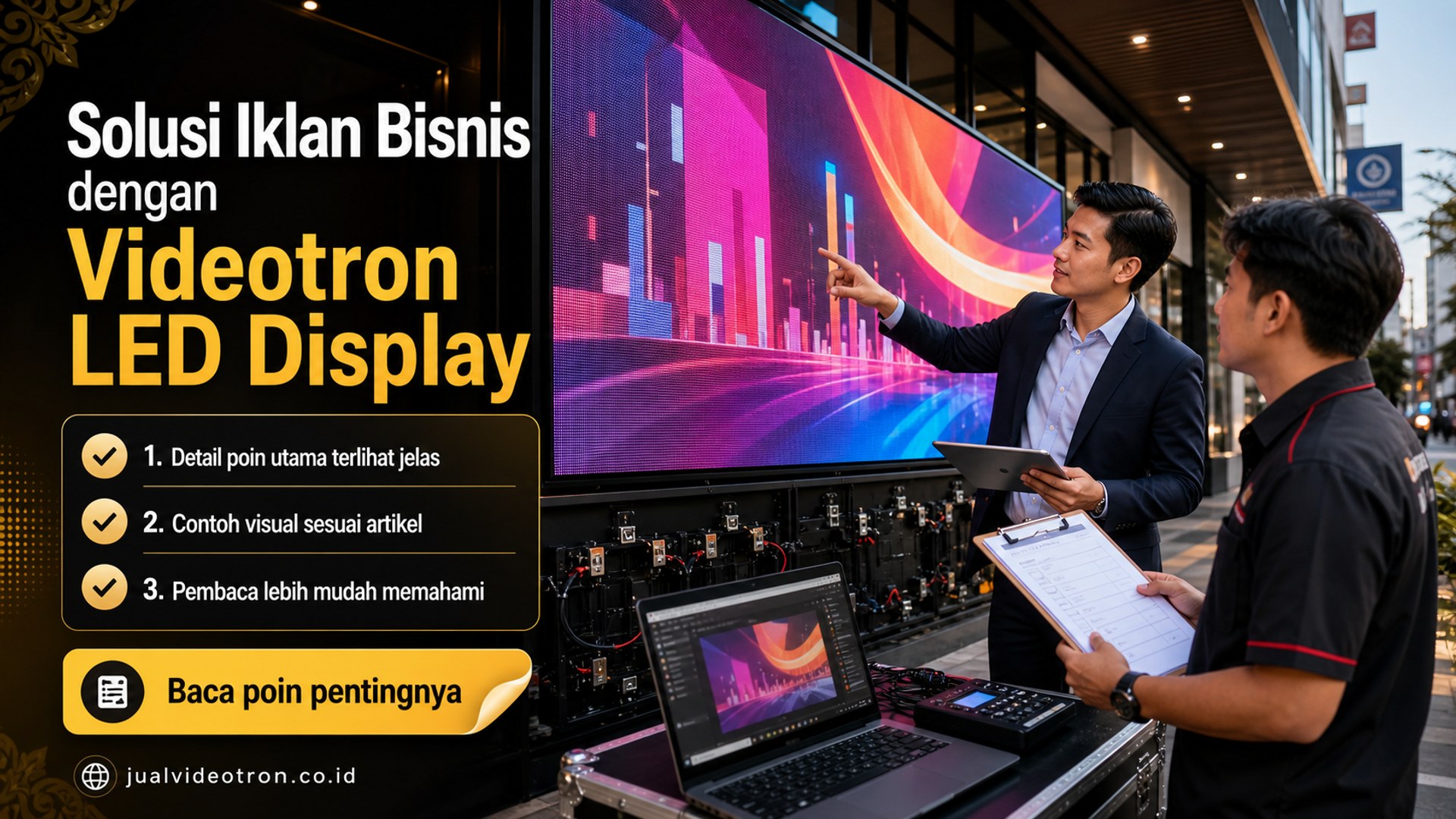 Ilustrasi Solusi Iklan Bisnis dengan Videotron LED Display