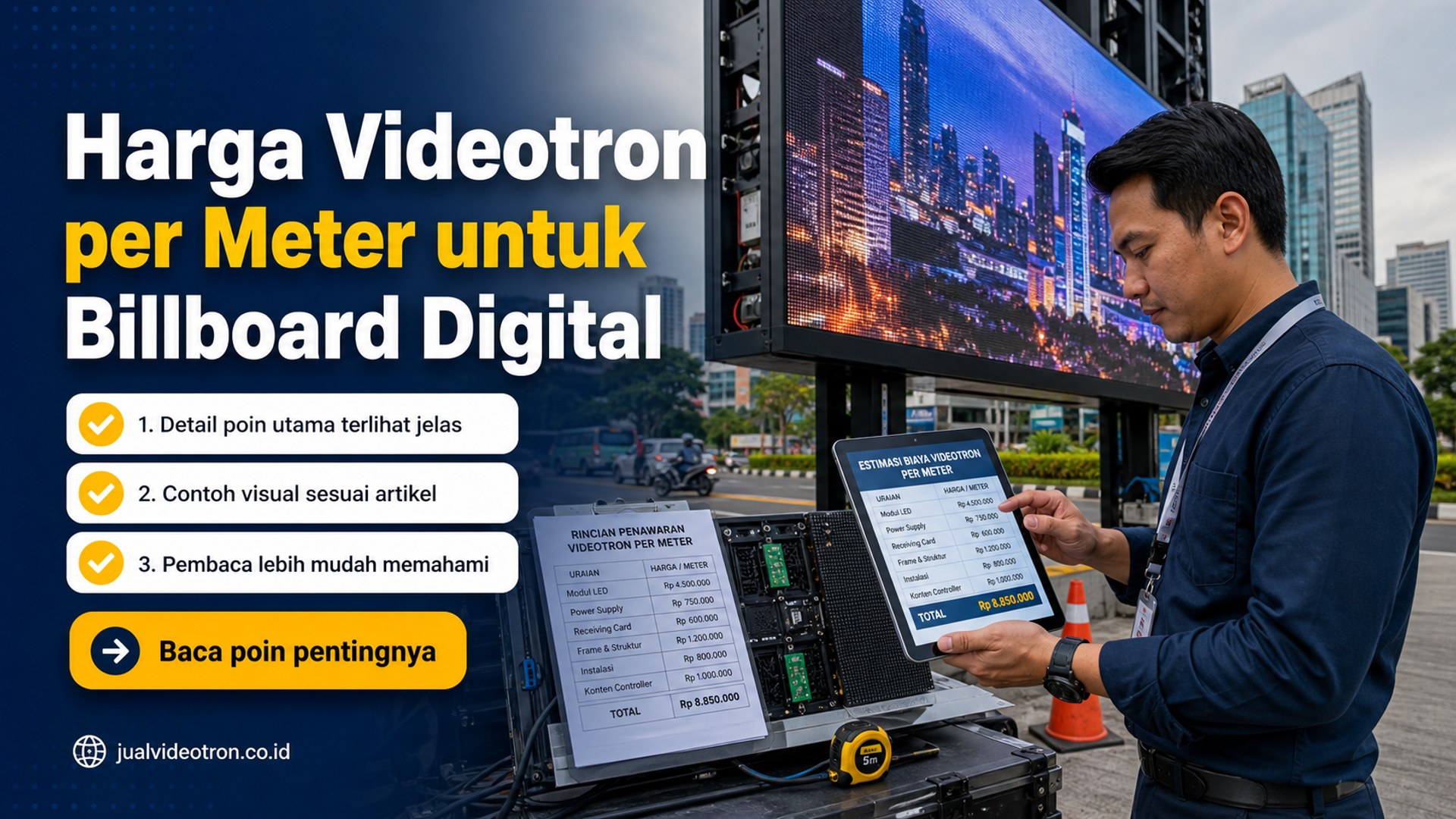 Ilustrasi Harga Videotron per Meter untuk Billboard Digital