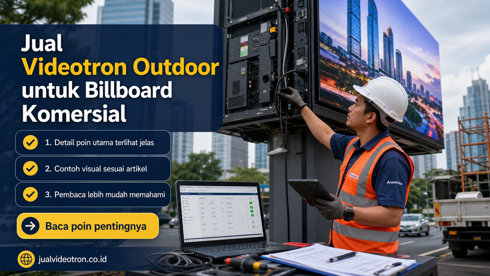 Ilustrasi Jual Videotron Outdoor untuk Billboard Komersial
