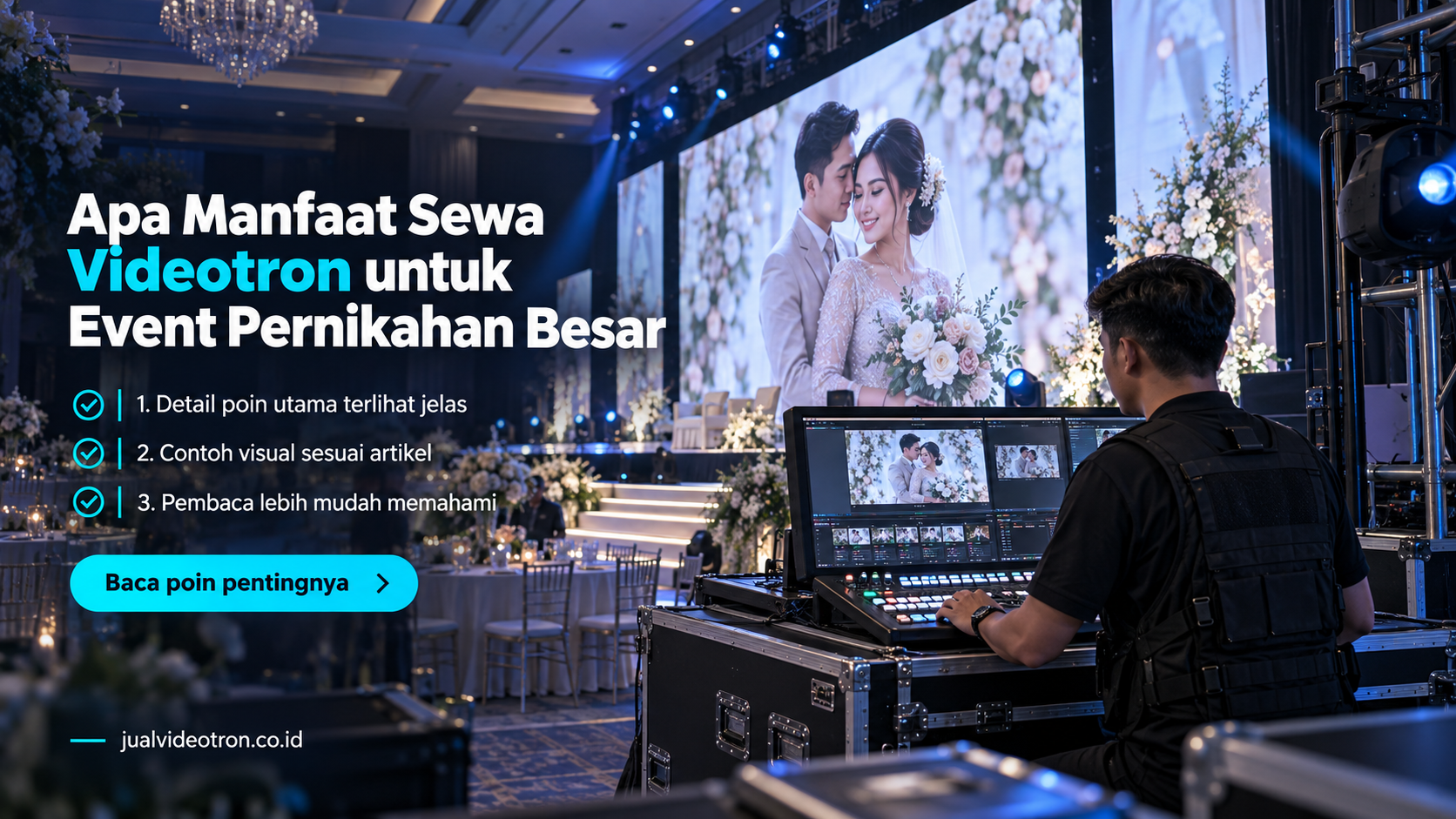 Ilustrasi Apa Manfaat Sewa Videotron untuk Event Pernikahan Besar