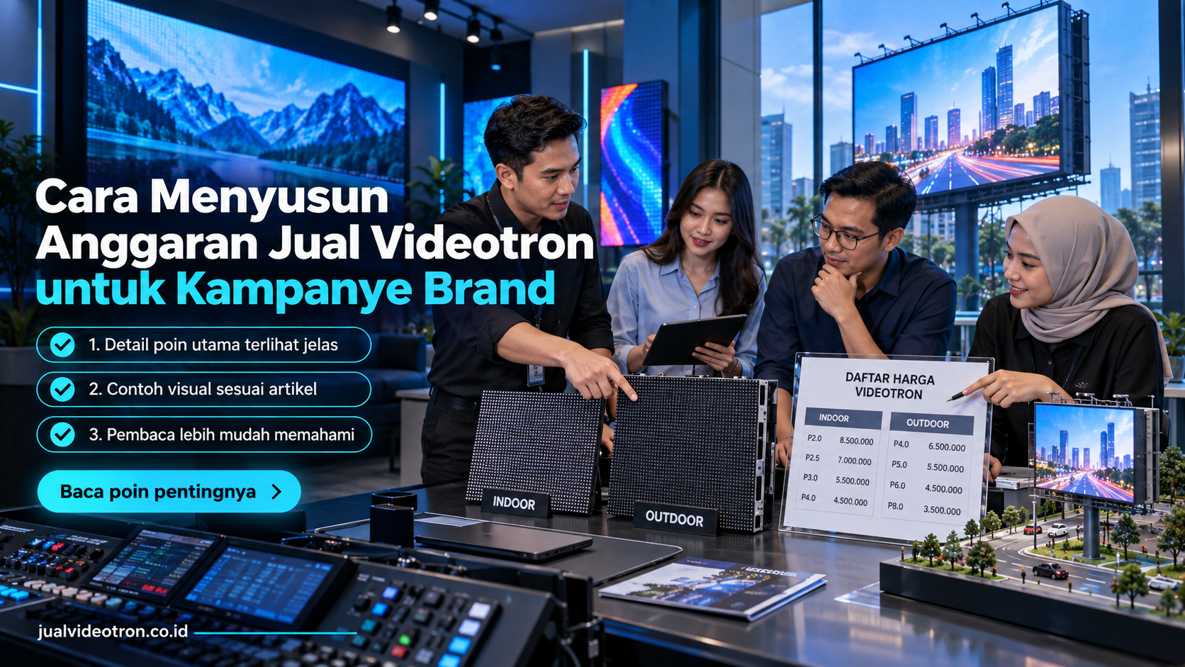 Ilustrasi Cara Menyusun Anggaran Jual Videotron untuk Kampanye Brand
