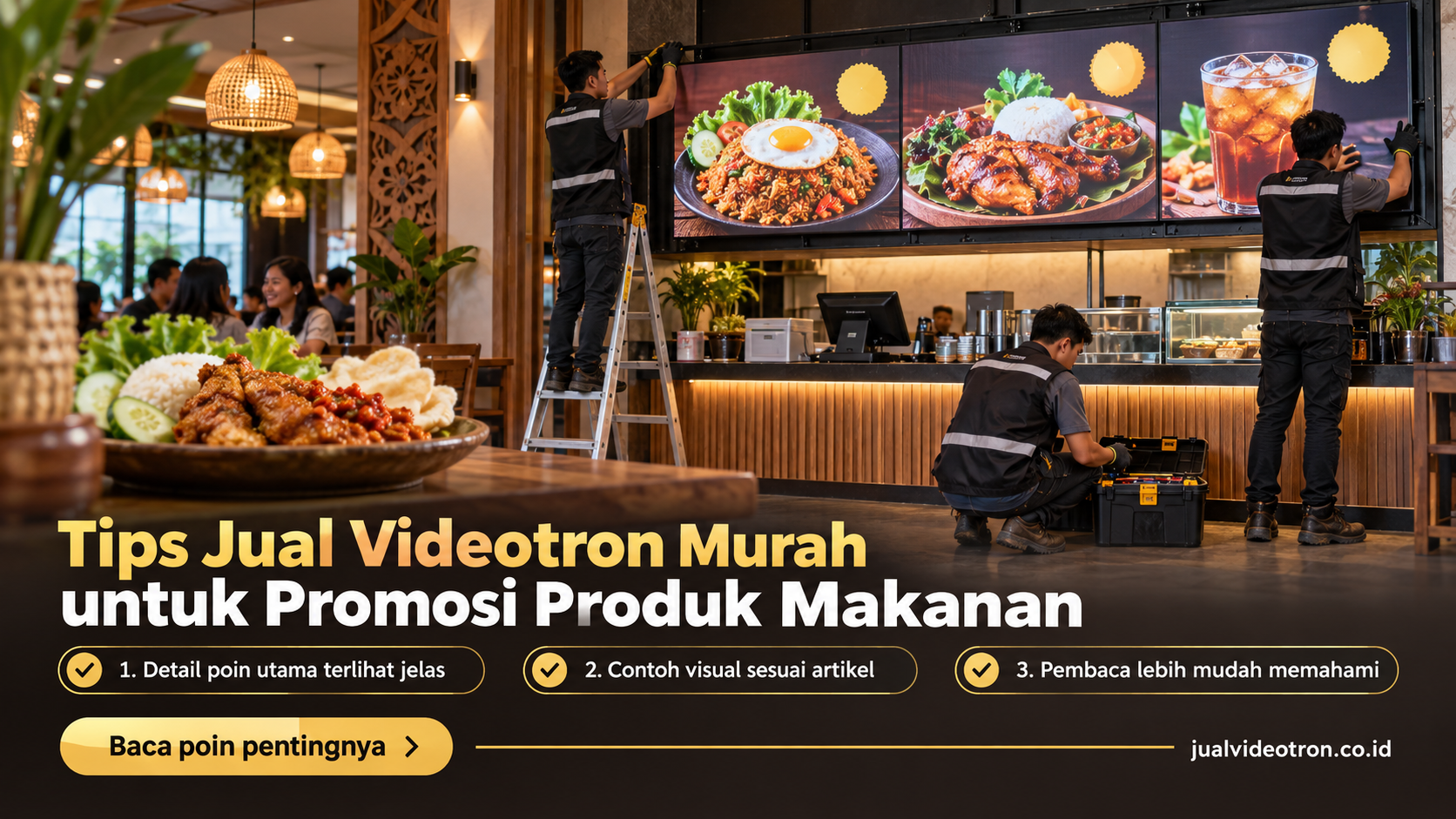 Ilustrasi Tips Jual Videotron Murah untuk Promosi Produk Makanan