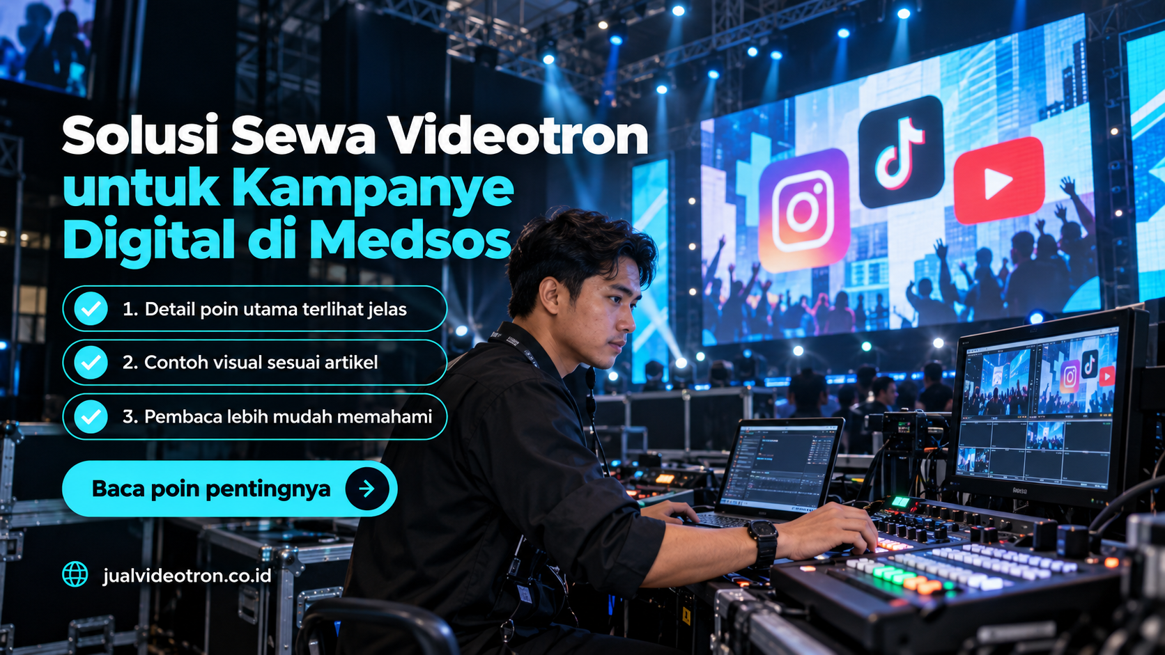 Ilustrasi Solusi Sewa Videotron untuk Kampanye Digital di Medsos
