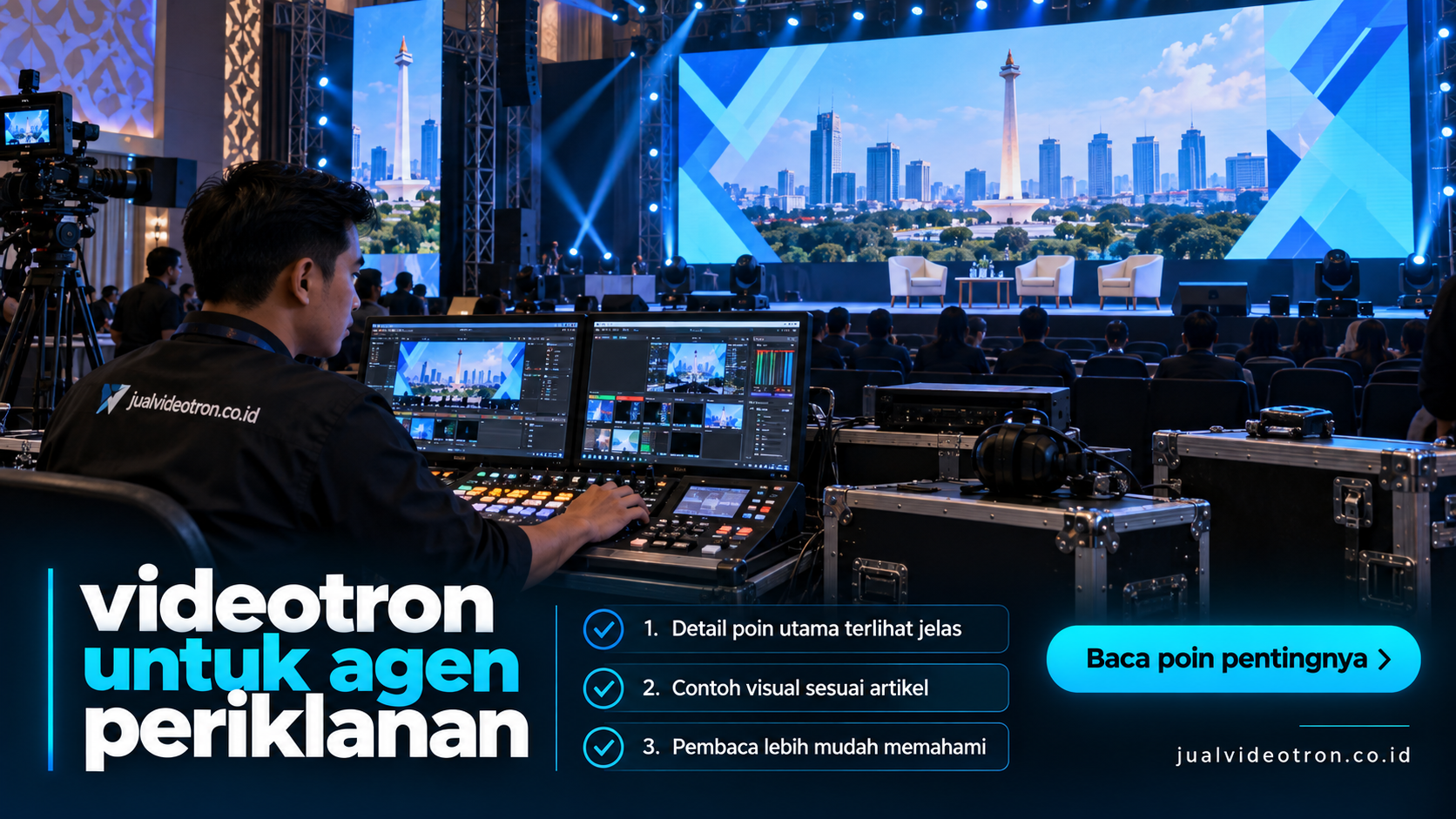 Ilustrasi videotron untuk agen periklanan