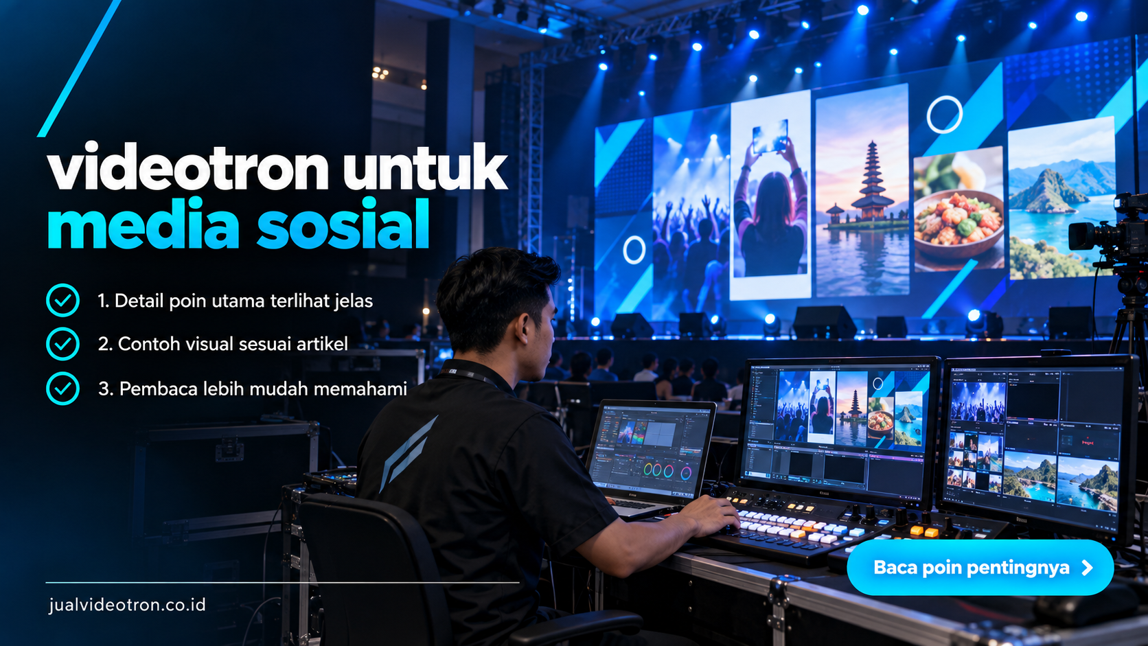 Ilustrasi videotron untuk media sosial