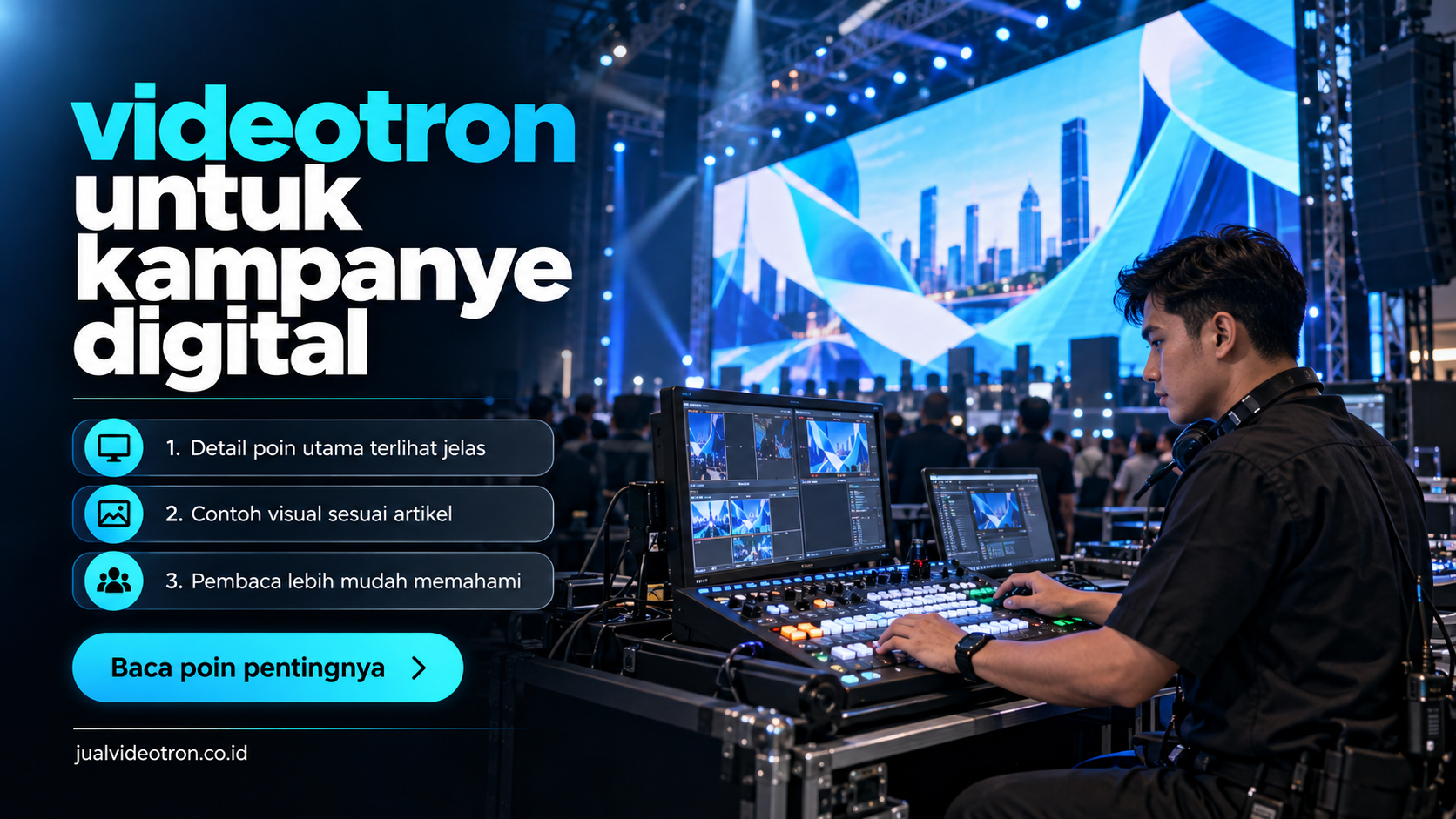 Ilustrasi videotron untuk kampanye digital