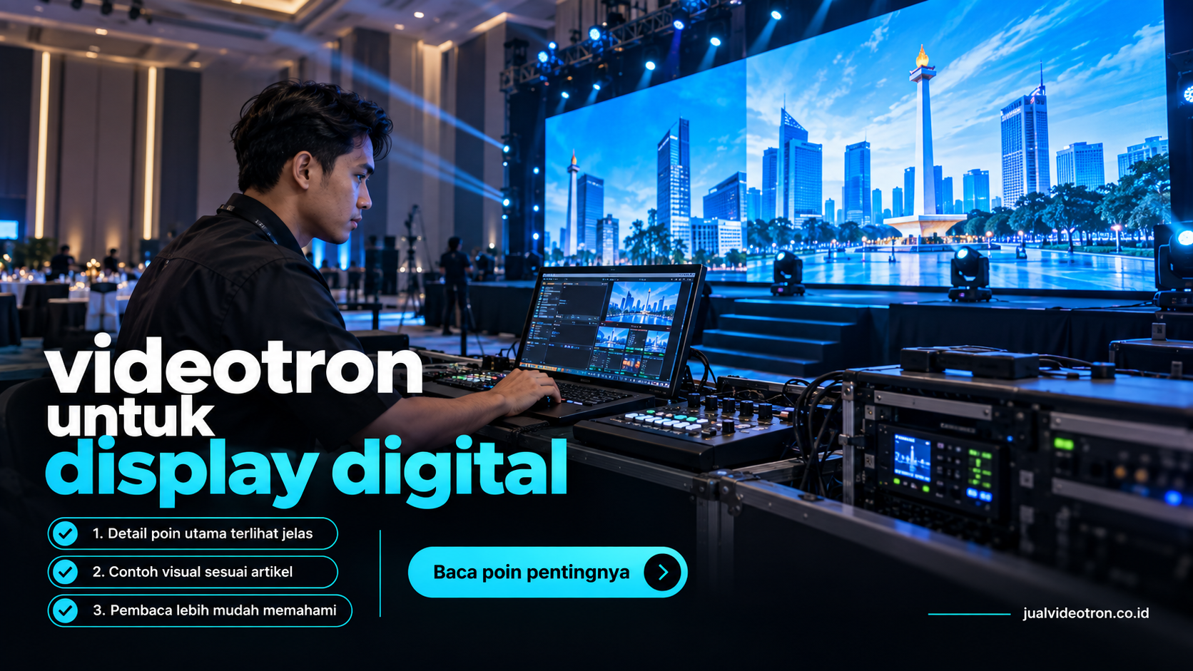 Ilustrasi videotron untuk display digital