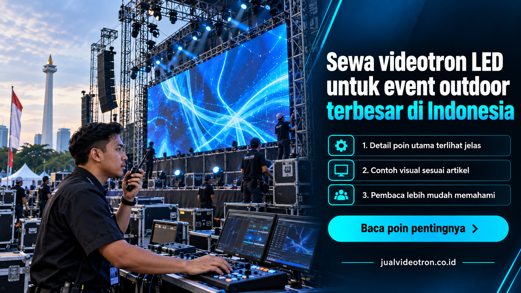 Ilustrasi Sewa videotron LED untuk event outdoor terbesar di Indonesia