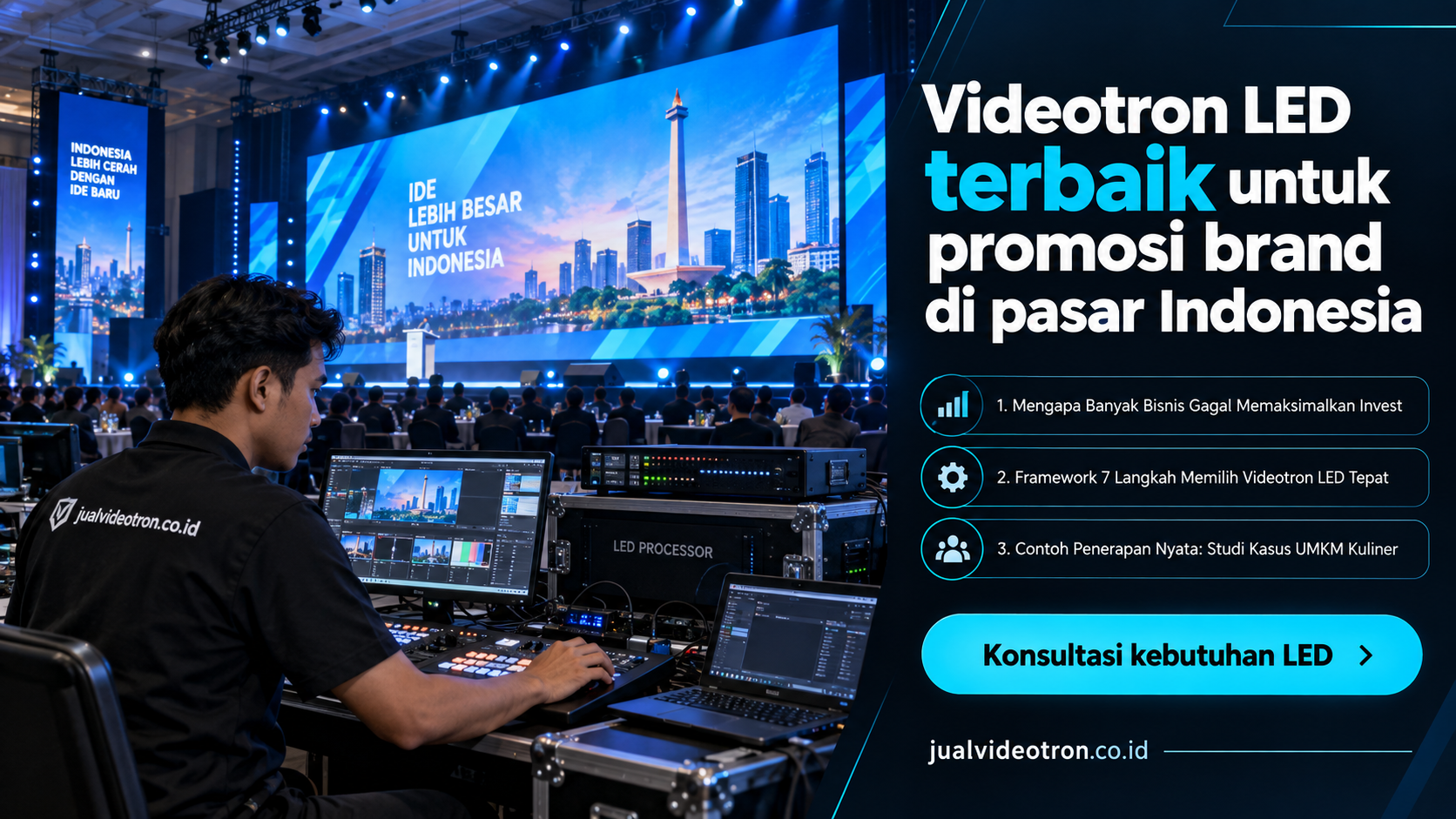 Videotron LED terbaik untuk promosi brand di pasar Indonesia