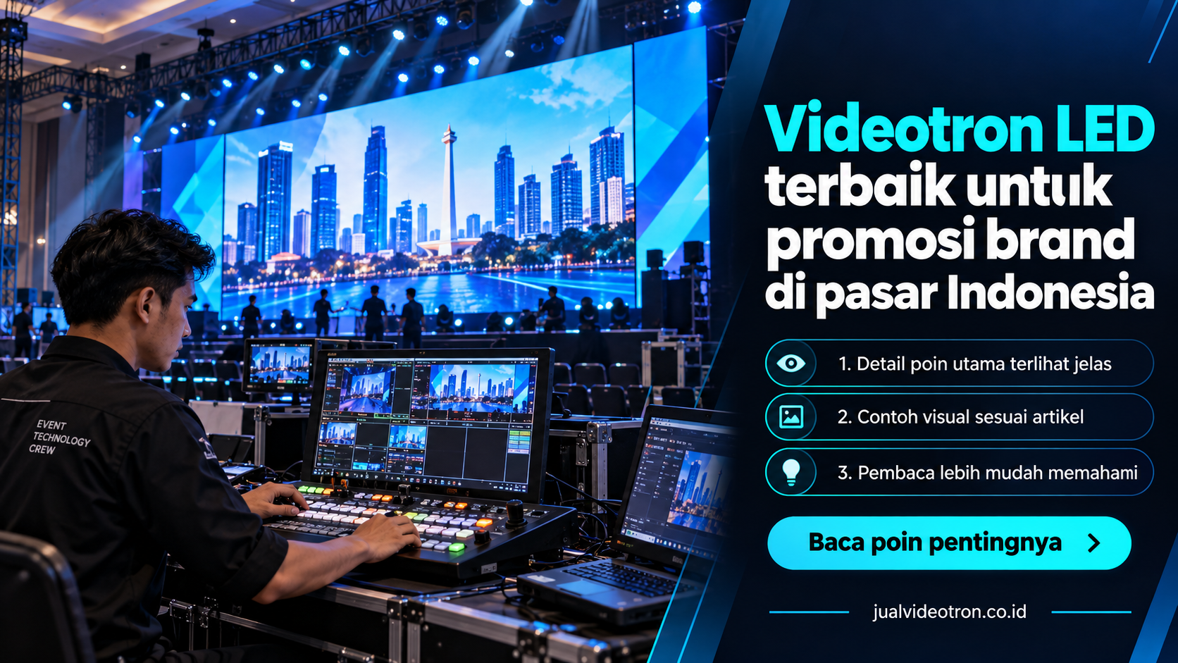 Ilustrasi Videotron LED terbaik untuk promosi brand di pasar Indonesia