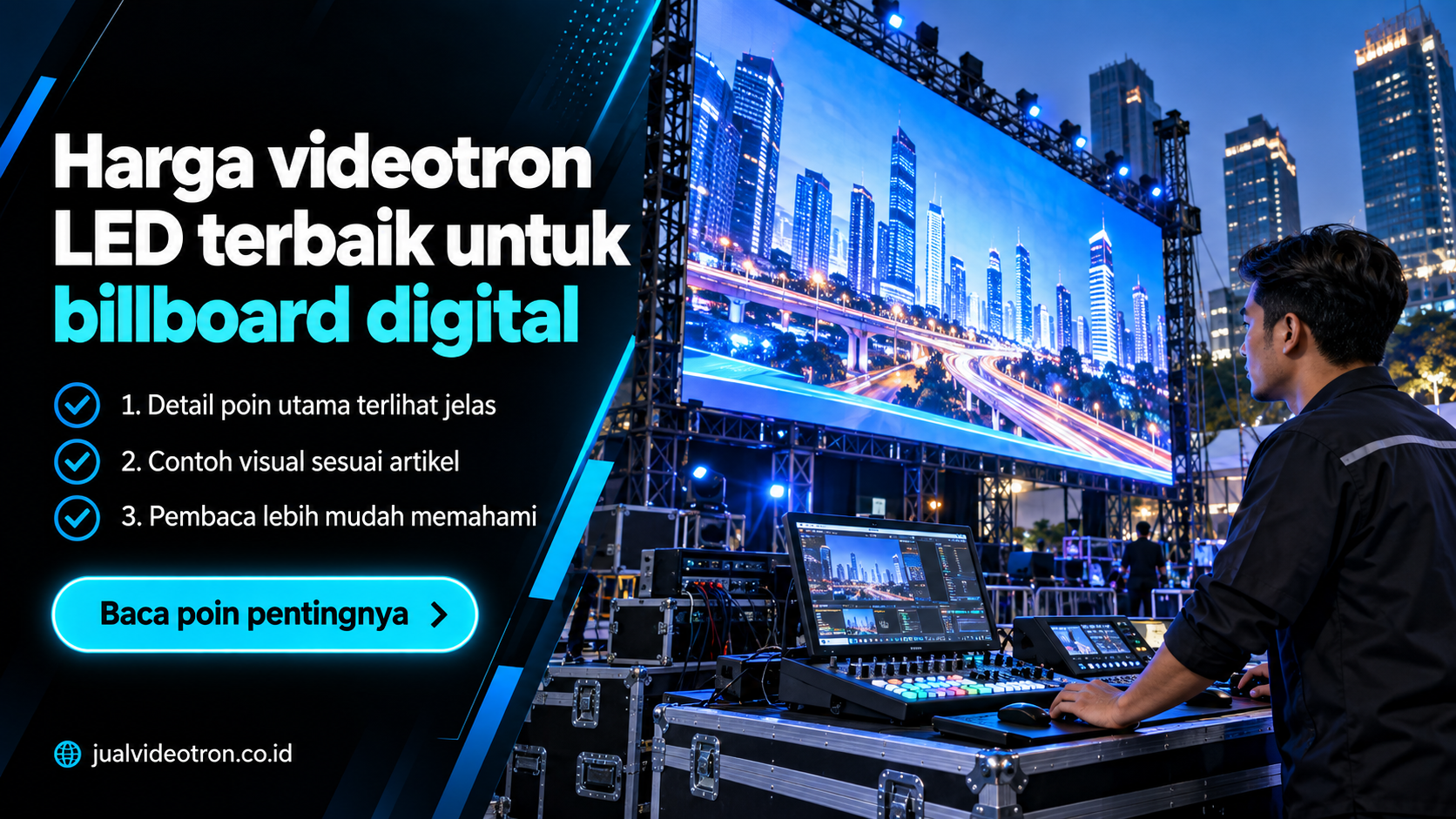 Ilustrasi Harga videotron LED terbaik untuk billboard digital