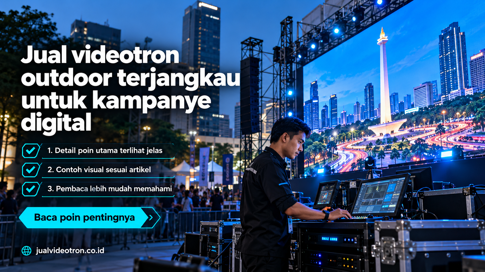Ilustrasi Jual videotron outdoor terjangkau untuk kampanye digital