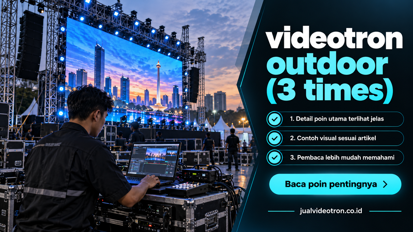 Ilustrasi videotron outdoor (3 times)