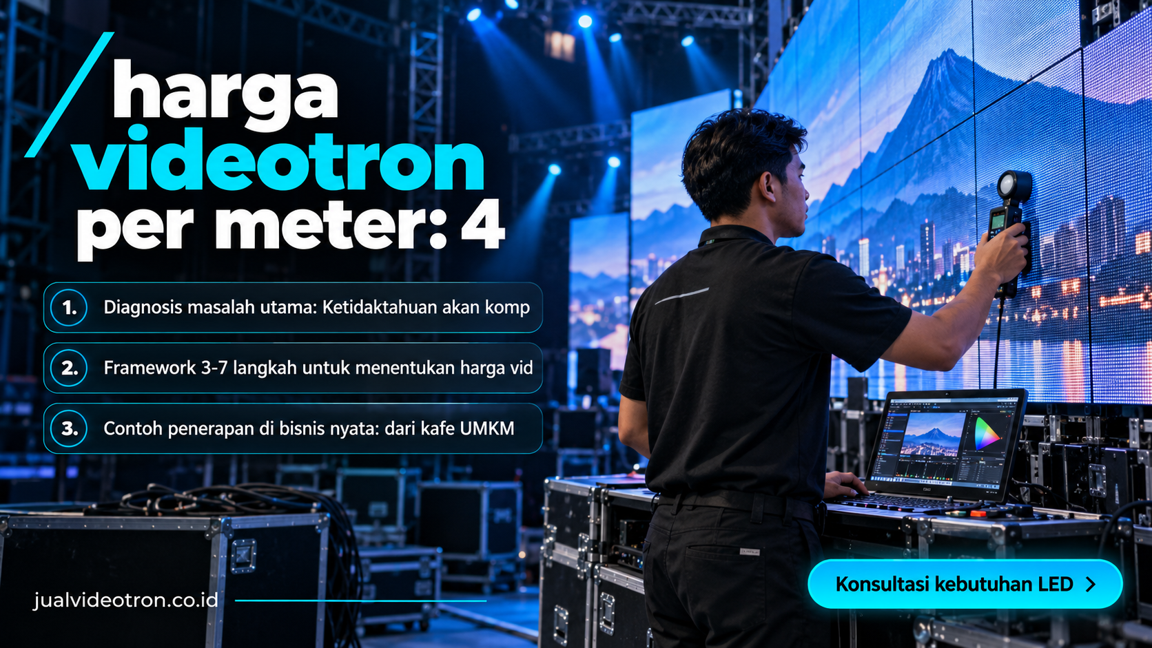 harga videotron per meter: 4