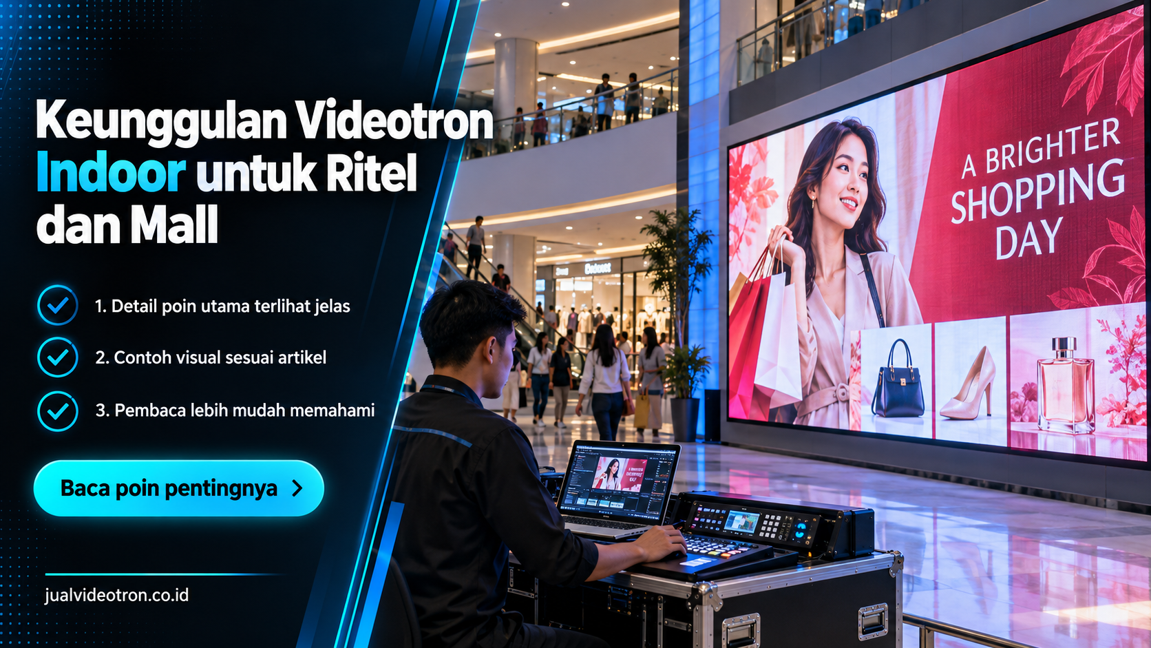 Ilustrasi Keunggulan Videotron Indoor untuk Ritel dan Mall