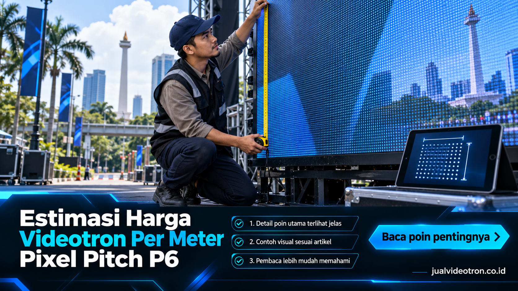 Ilustrasi Estimasi Harga Videotron Per Meter Pixel Pitch P6